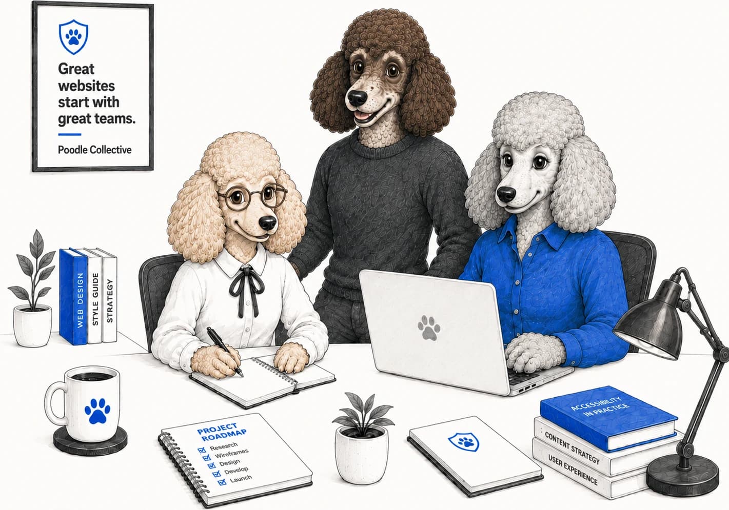 Members of the extended Poodle Collective project network working together