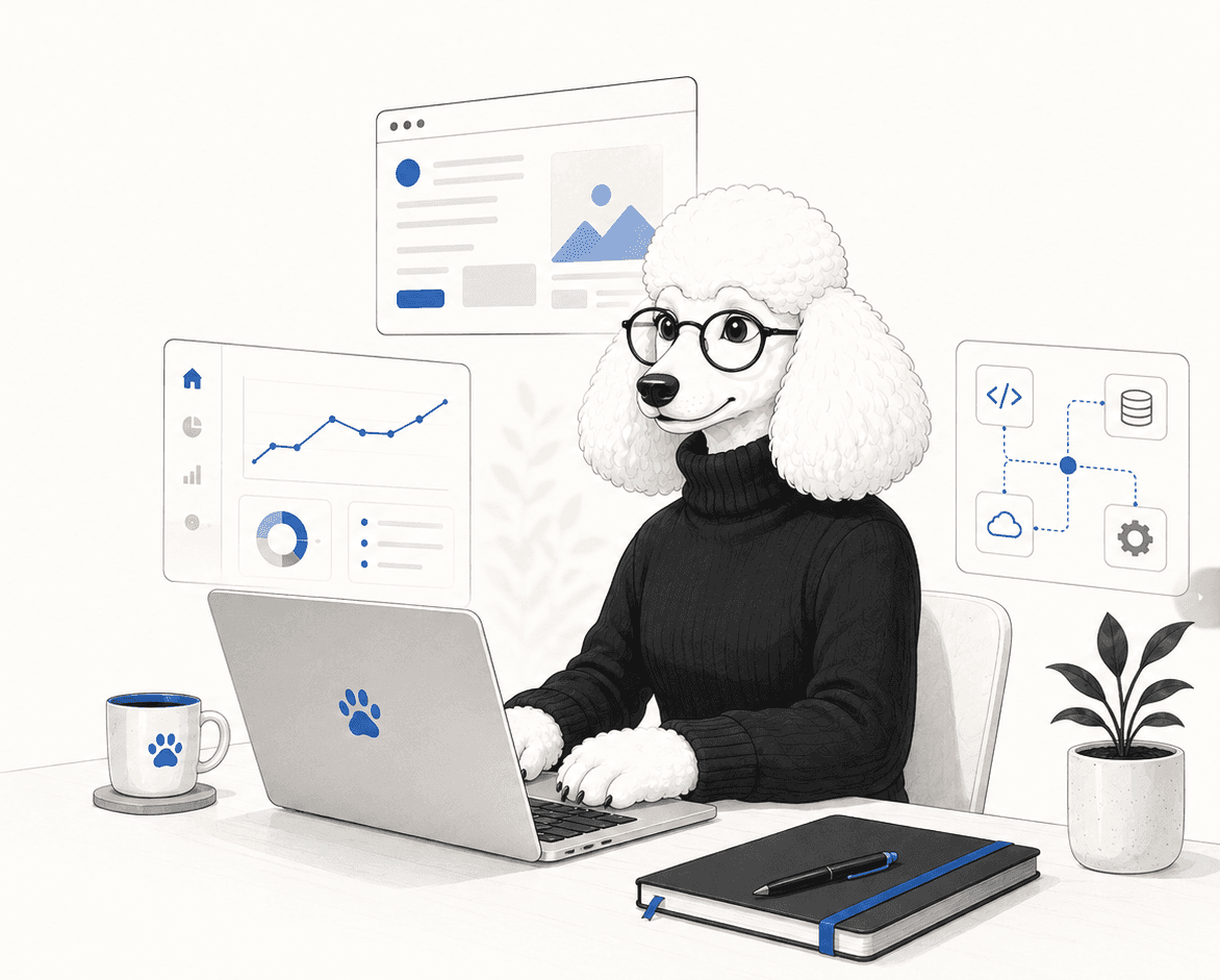 Poodle Collective developer working on websites, applications and integrations