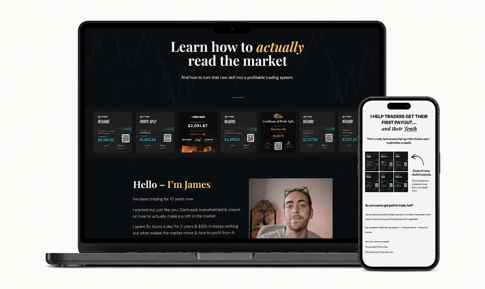 JeaFX campaign landing page shown on desktop and mobile